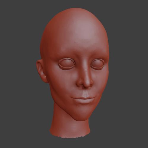 female head sculpt preview image